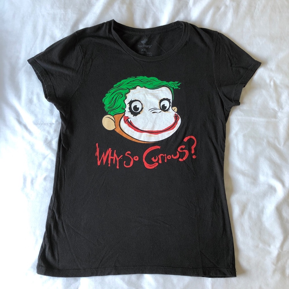 Teefury Why So Curious? Tee Women Black XXL